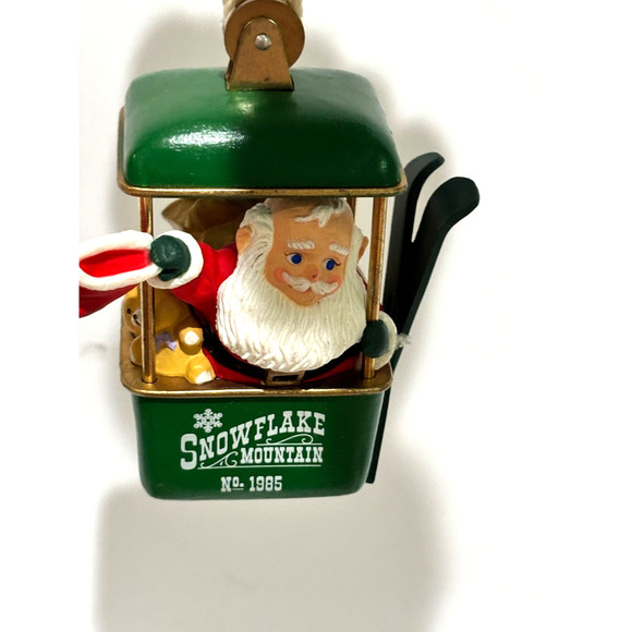 1985 Hallmark Snowflake Mountain Santa Ski Ornament, No Box, Great Condition - Picture 1 of 10
